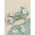 thumbnail image 5 of Bagilaanoe Newborn Baby Girl Summer Rompers Floral Print Short Sleeve Bodysuits + Headband 3M 6M 12M 18M Infant One Piece Jumpsuit, 5 of 7