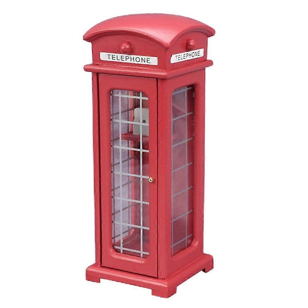 Outdoor Decor Telephone Booth Props Vivid Phone Booth Adorn Telephone Booth Figure Statue Sculpture Telephone Booth Model