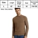 thumbnail image 2 of Suéter de punto térmico para hombre, camiseta de manga larga con cuello redondo, tejido con ácido hialurónico (Camel), 2 of 5