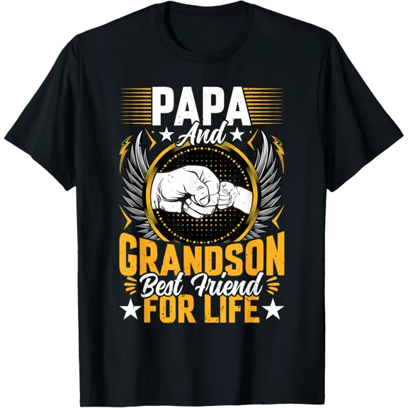 Papa And Grandson Best Friend For Life - Grandpa T-Shirt