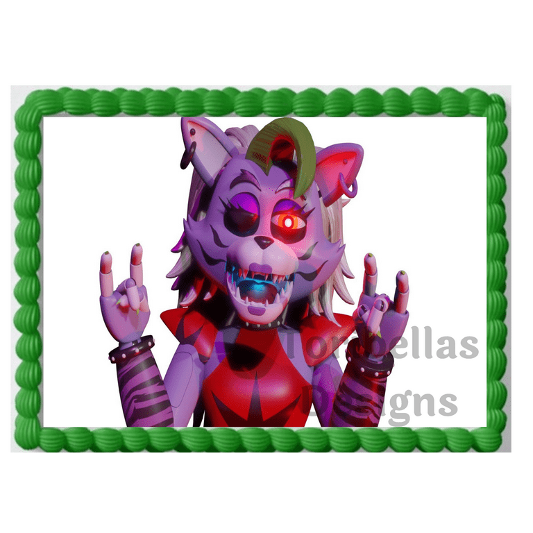 Video Gamer FNAF Freddys LOLbit Image Edible Birthday Cake Topper Frosting  Sheet Edible Photo Paper Cake Decoration For a 1/4 Sheet Cake 10 by 8 