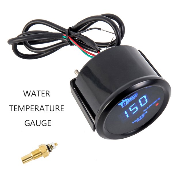 HOTBEST Car 2" 52mm Universal Digital Water Temp Gauge, Blue LED