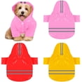 thumbnail image 1 of impermeables para perros, ropa de lluvia con capucha para perros, poncho para la lluvia, chaqueta de lluvia para mascotas con tira reflectante (amarillo, rojo, rosa, M), 1 of 5