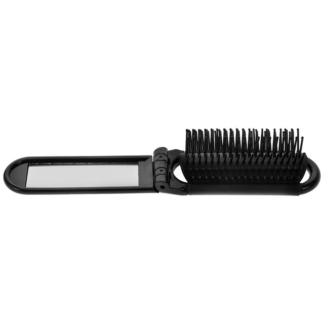 WHAMVOX Cepillo Plegable Con Espejo Negro Para Estilo Y En Viajes