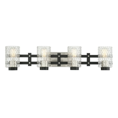 

Savoy House 8-1909-4-66 Colt 4 Light Bathroom Vanity Light in Matte Black with Satin Nickel (32 W x 7 H)