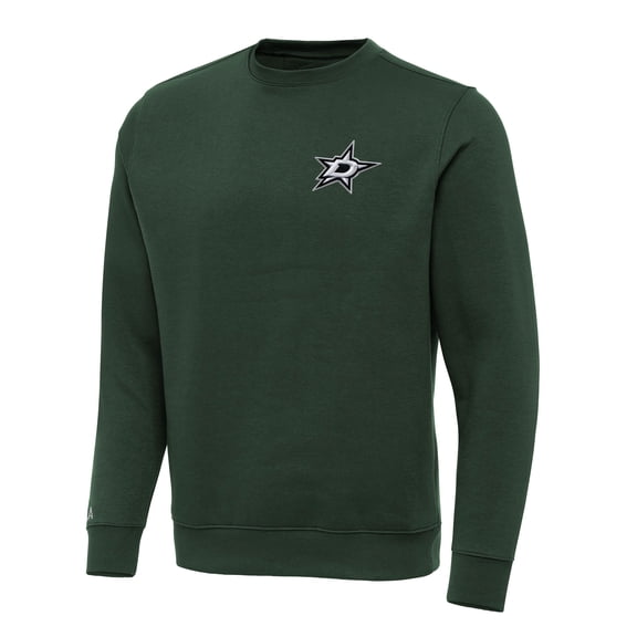Men's Antigua Hunter Green Dallas Stars Victory Crewneck Pullover Sweatshirt