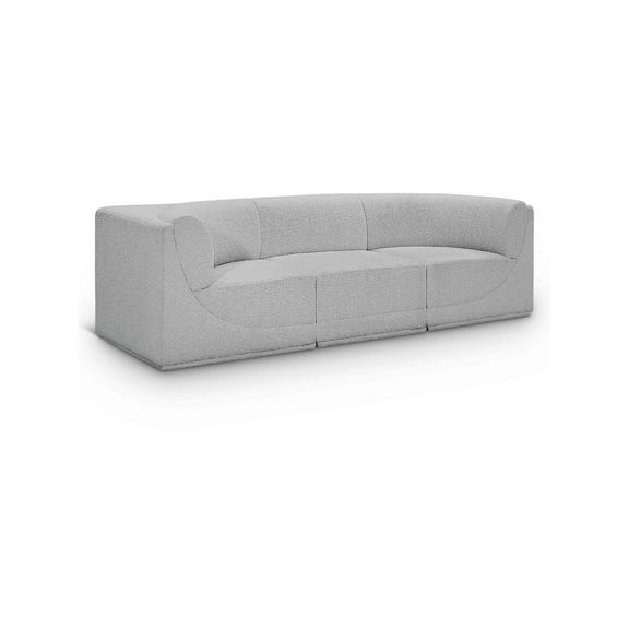 Meridian Furniture Ollie Grey Boucle Fabric Modular Sofa