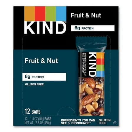 Kind Fruit & Nut Bar, 1.4 oz bars, Fruit & Nut Delight 12 bars