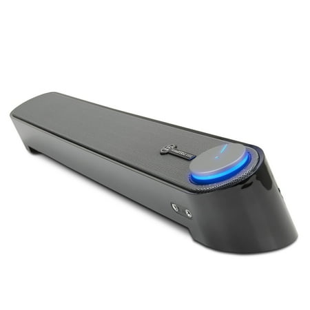 16.5' Usb - GOgroove UBR USB Computer Soundbar Speaker with Angled Design for Powerful Sound Projection , 3.5mm Headphone + Microphone Jack and One Button Volume & Power Control for PC Computers - 16.5 inches