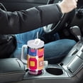 thumbnail image 4 of Yayeee 30oz Stainless Steel Tumbler with Straw and Handle Double-Wall Insulated Travel Water Bottle, Colorful Jars, 4 of 8