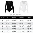 thumbnail image 5 of Vaslanda Women's Cross Wrap Ruched Plunge Neck Deep V Long Sleeve Bodysuits, 5 of 5