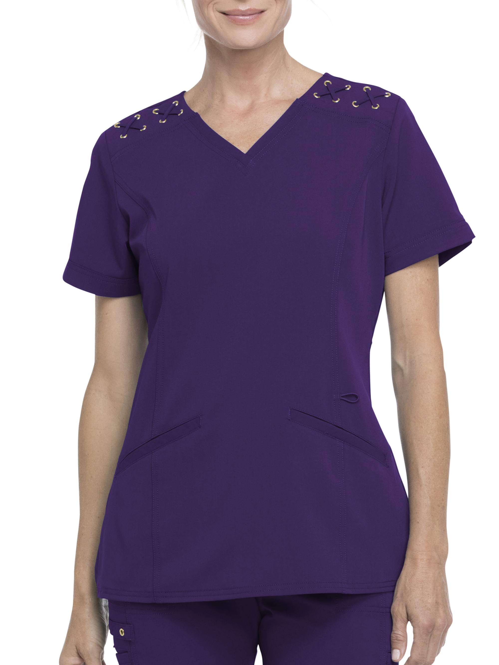 Scrubstar Women's Signature Collection VNeck Scrub Top with LaceUp