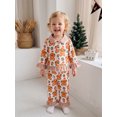 thumbnail image 5 of RUINIXCW Toddler Baby Girl Christmas Pajamas Set Kids Spring Fall Winter PJS Sleepwear Ruffled Button Down Collar Long Sleeve Shirt Tops Pants Set, 5 of 10