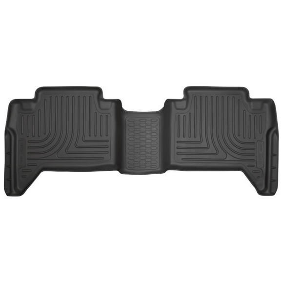 Fits 2016-2022 Toyota Tacoma Husky Liner Floor Liner 14951 WeatherBeater; Molded Fit; Smooth Arcing Ribs/Raised Heel Pad; Black; TPO Thermoplastic Olefin; 1 Piece