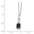 thumbnail image 2 of FB Jewels Sterling Silver Rhod Plated Black and White Diamond Rectangle Pendant Neckl, 2 of 3