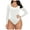 White, variant on Women's Henley Shirt Scoop Neck Button Down Ribbed Long Sleeve Bodysuits,L Brown