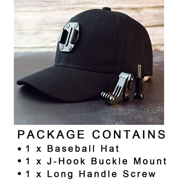 Casquette de Caméras d'Action avec Boucle à Dégagement Rapide Casquette Réglable Compatible pour GoPro 5 Session Hero 9/8/7/6/5/4/3 Plus/3/2/1/DJI OSMO etc (Noir)