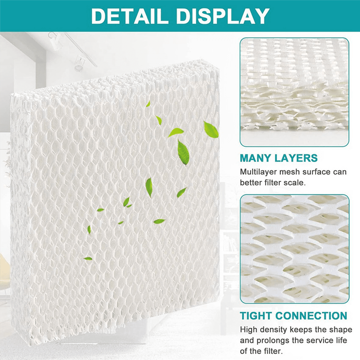 HFT600 Humidifier Wick Filter Replacement for HFT600 Compatible with HEV615 HEV620 HEV615 W, HEV620, HEV620B, 12Pack