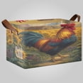 thumbnail image 2 of 2Pack Waterproof Foldable Storage Basket Medium, Metal Frame & Hollow Board Support, for Clothes and Toy Organization Sunflower Farm's Rooster, 2 of 8