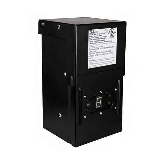 Fusion 300 Watts Low Voltage Stake Light Transformer with Timer, Black