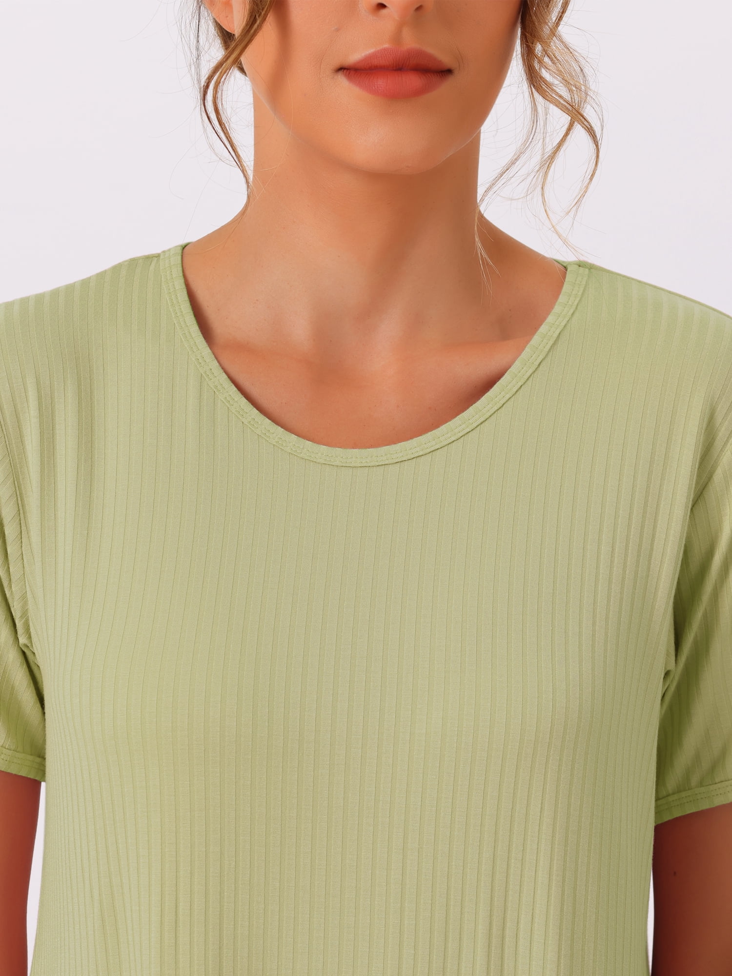 DARING DIVA Women's Modal Short Sleeve Sleep Shirt Crewneck Short Nightshirt S Yellow