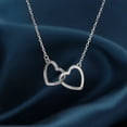 thumbnail image 4 of Collar con colgante de corazón abierto flotante de Bling Jewelry para mujer para novia Plata de ley .925 con cadena, 4 of 5