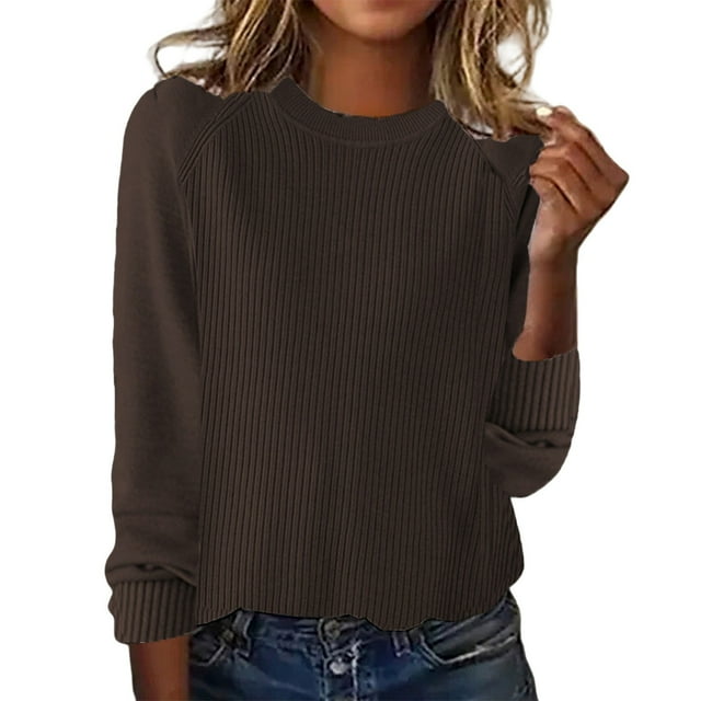 WTXUE Pullover Crewneck Sweatshirt Crochet Sweaters Solid Color Loose Ladies Sweater Spring Autumn Open Shoulder Hood Jacket Sweater Oversized Sweatshirt Sweatshirt Women Fall Sweatshirts Coffee 4Xl