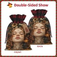 thumbnail image 2 of KLL Whimsical Flower Crown Maiden for Christmas Gift Bag,Christmas Burlap Goody Gift Bags with Plaid Drawstrings for Xmas Presents Holiday Party Favor Treats Candy-Black, 2 of 8