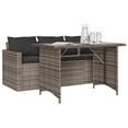thumbnail image 5 of vidaXL 2 Piece Patio Dining Set with Cushions Gray Poly Rattan, 5 of 9