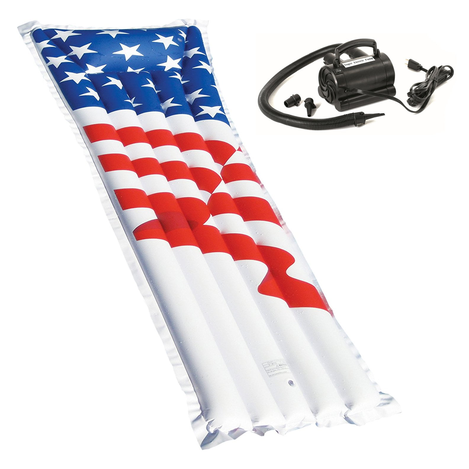 Swimline 72-Inch American Flag Swimming Pool Raft Float with Electric Air Pump by Swimline