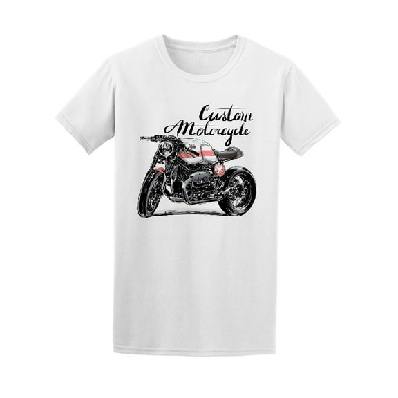Custom Motorcycle With Text Tee Men's -Image by Shutterstock