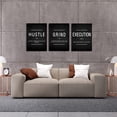 thumbnail image 3 of Canvas Painting Wall Art, Grind Hustle Execution Motivational Wall Art Decoration Posters Prints for Living Room Bedroom, Office Decor, Gallery-Wrapped Canvas Art Set Framed 3PCS, 3 of 6