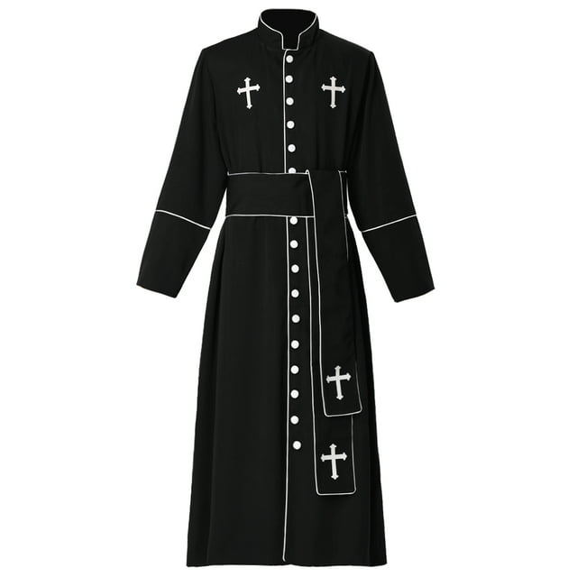 Robe de Prêtre pour Hommes, Robe de Pasteur, Robe d'Église, Clergé, Ceinture de Souche Romaine