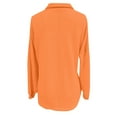 thumbnail image 5 of MIXUE Boho Tops For Women Autumn Winter Solid Color Lapel Button Down Long Sleeve Casual Soft Basic Classic T-shirts Streetwear,Orange,XXL, 5 of 5