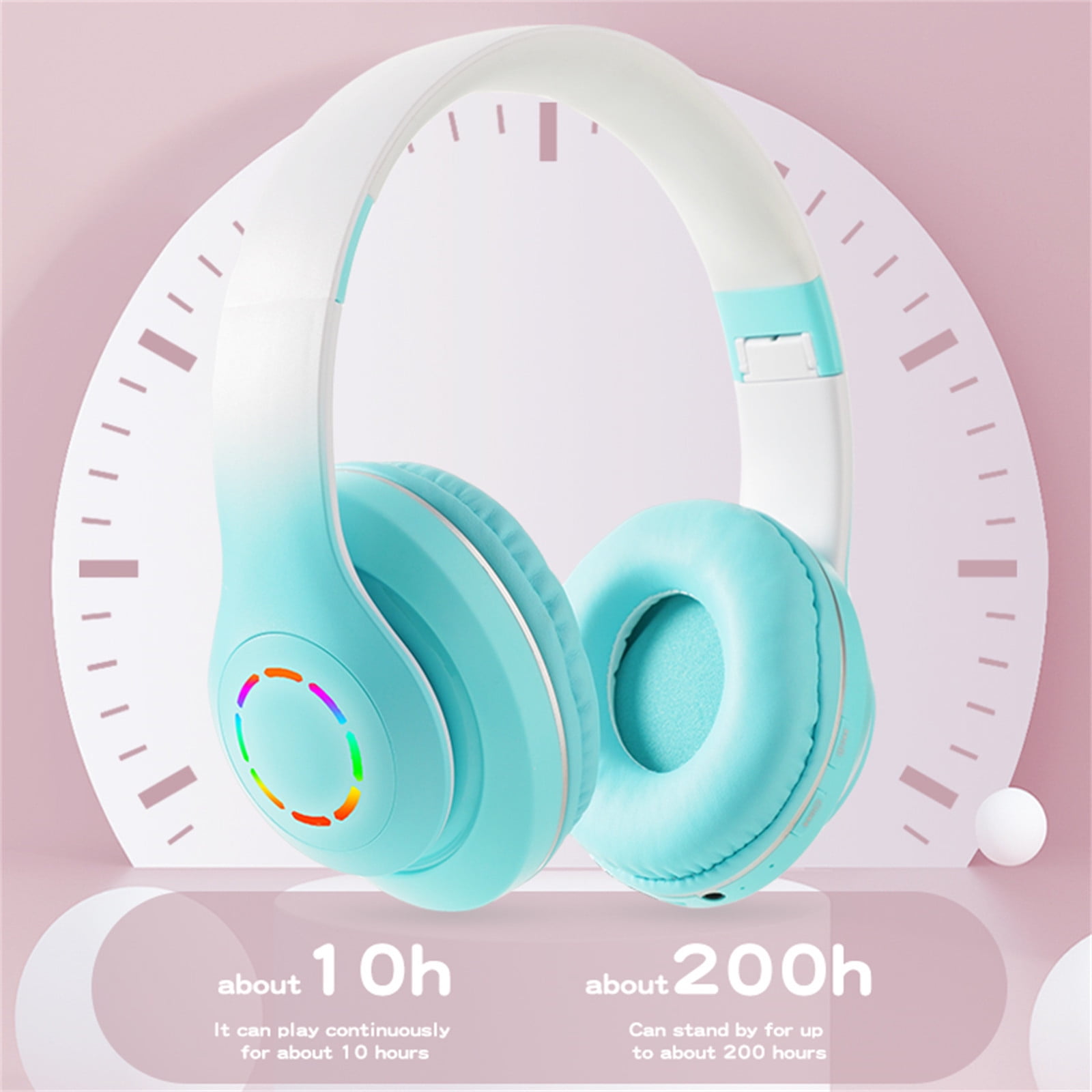 Active Noise Cancelling Headphones Bluetooth Headphones Wireless Headphones Over Ear with Microphone Deep Bass, Comfortable Protein Earpads, 30 Hours Playtime for Travel/Work - Green
