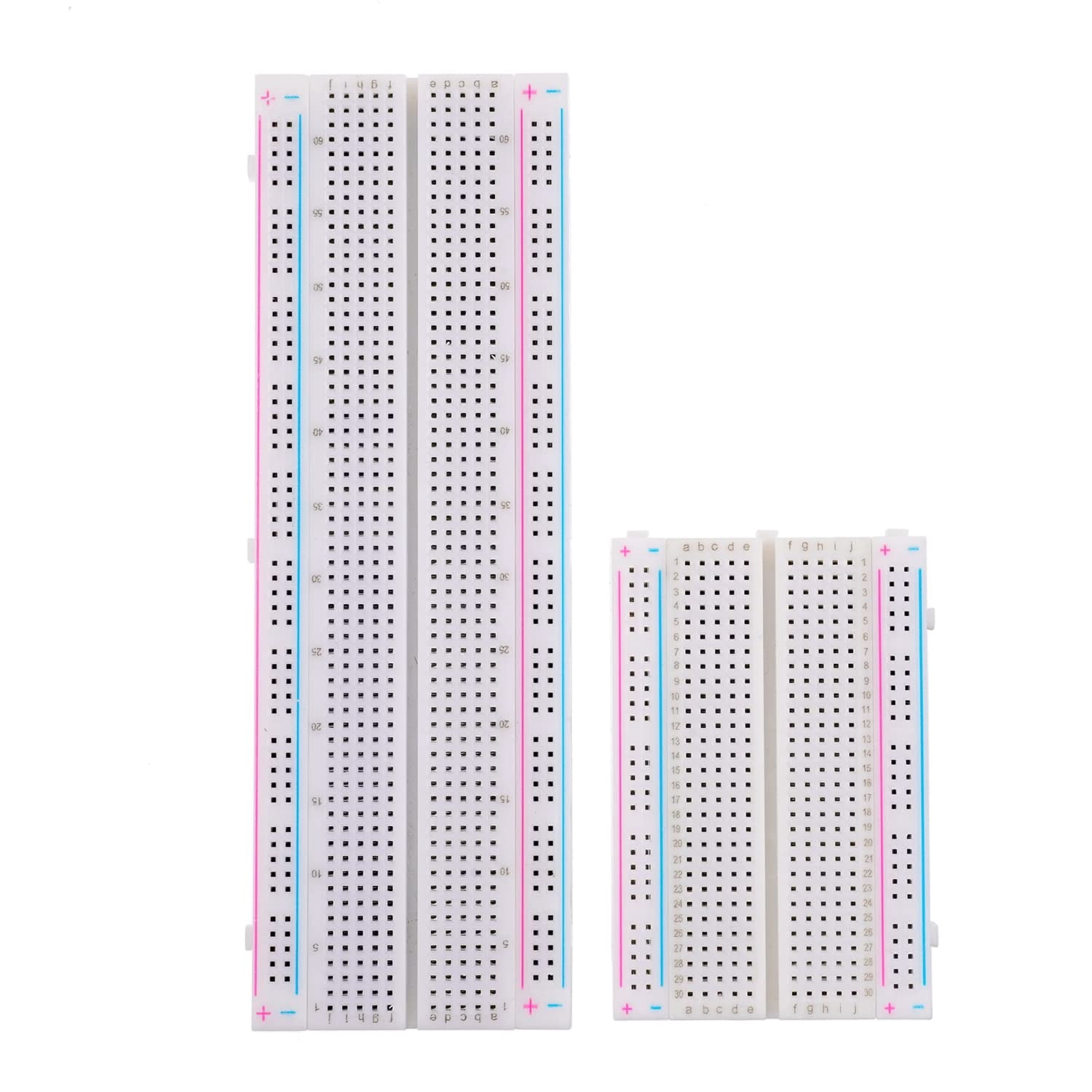 Breadboard kit with power module, jumper wires, battery clip, 830 and 400 point breadboards