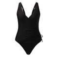thumbnail image 3 of Sngxgn Women Swimsuit Bathing Suit Deep V Neck Crisscross Back Adjustable Strap(Black,M), 3 of 5
