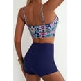 thumbnail image 4 of SHEWIN Bathing Suits for Women 2 Piece Bikinis Set Floral Print Drawstring Swim Tops with Swimsuit Bottom Sporty Adjustable Straps Bathing Suits, 4 of 8