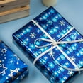 thumbnail image 2 of HOMERAL Hanukkah Wrapping Paper Roll Set- 17 X 120 in Per Roll(42.5 sq.ft.ttl.) Navy Blue with Metallic Shine, 2 of 7