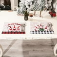 thumbnail image 5 of Xmarks Merry Christmas Placemats for Dining Table Set of 4, Cotton Linen Table Mats with Buffalo Plaid Gnomes Washable Dining Mat, 5 of 7