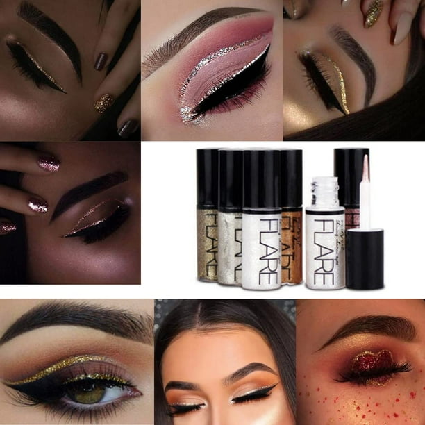 5 Colors Glitter Eyeliner Liquid Glitter Eyeshadow Waterproof