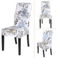 thumbnail image 6 of Dining Room Chair Covers Set of 4, Stretch Removable Washable Spandex Dining Chair Slipcovers Protectors, Kitchen Chair Covers for Dining Room Party Hotel Ceremony Banquet(White Flower), 6 of 6