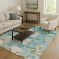 thumbnail image 7 of Addison Rugs Mayfield Premium Machine Washable Transitional Stripes Teal Rectangle Rug, 10' x 14', 7 of 7