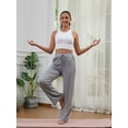 thumbnail image 4 of Lounge Pants for Women Pajama Pants High Waisted Casual Pants Plus Size Stretch Long Wide Leg Pants Bootleg Gym Fitness Pants Gray S, 4 of 9