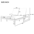 thumbnail image 4 of Light Teak Outdoor Double Chaise Lounge, 5-Position Adjustable Patio Chair with Removable Beige Cushions, 4 of 27