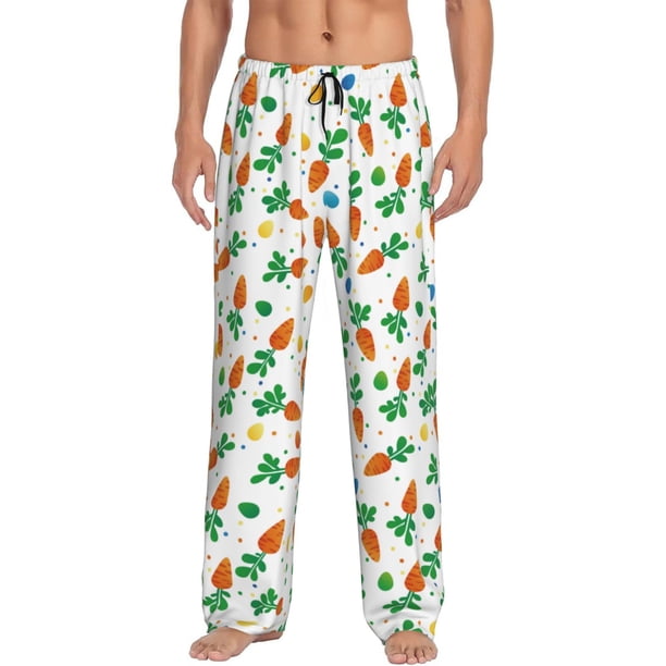 Balery Cute Carrot Pantalones de pijama para hombre, pijama ultraligero, pantalón de descanso-3X-Large