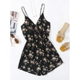 thumbnail image 5 of Women's Leopard Print Wrap Spaghetti Strap Romper Cami Jumpsuit, 5 of 5