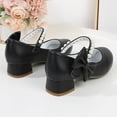 thumbnail image 5 of Gyujnb Girls Closed Toe Pearl Bow Mary Jane Shoes, Low Heel Dress Footwear for Formal and Daily Wear (Little Girls, Big Girls),4.5-5 Years, 5 of 8