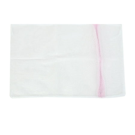 Unique Bargains Zipped White Nylon Mesh Wash Medium Socks Cloths Underwear Laundry Net Washing Bag 30 x