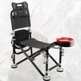 thumbnail image 5 of Fogcroll Fishing Chair Folding Fishing Deck Chair Portable Camping Chair Beach Chair with Backrest Rod Holder,Adjustment 13 Gear Rise Fall 21cm Support over 300 Lbs Fisherman Gift, 5 of 13